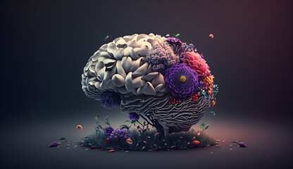 brain which is made of flowers 