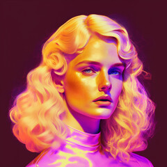 blonde woman vaporwave