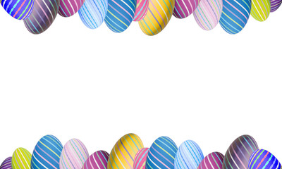 easter eggs striped colorful border frame