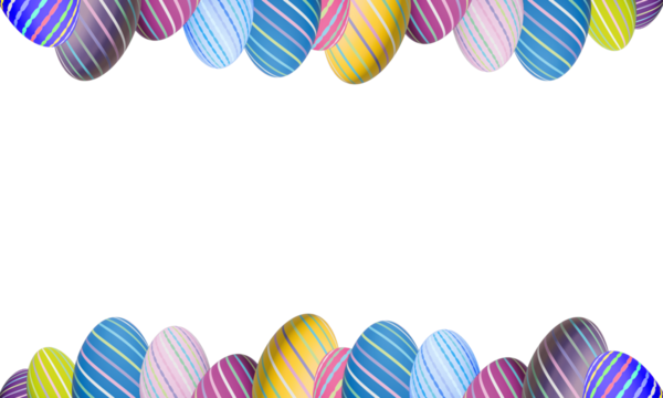 easter eggs striped colorful border frame