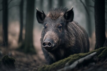 A Wild Boar Close-Up - Generative ai