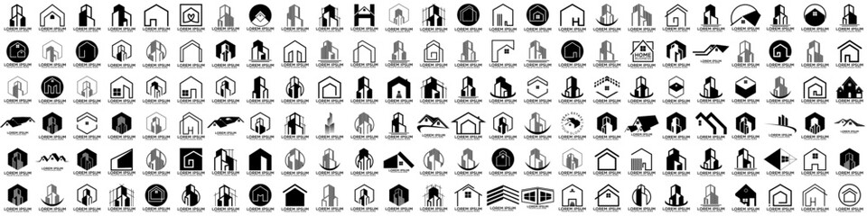 Set of Building, Real Estate, and Construction logo design inspiration