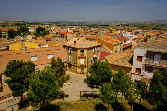 Beautiful shot of the old town of Caspe in the province of Zaragoza, Spain
