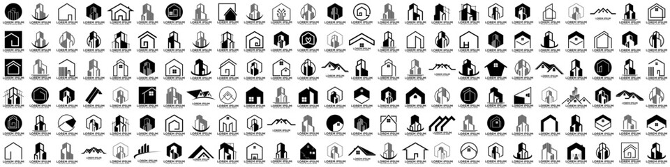 Set of Building, Real Estate, and Construction logo design inspiration