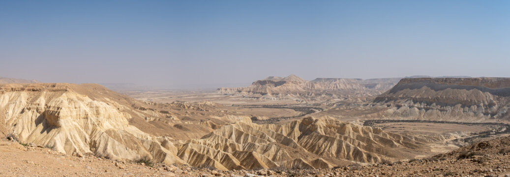 Sde Boker, Israel: Views of Negev desert and Zin from the new Ben Gurion promenade