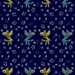 Seamless pattern with birds 