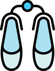 Art ballet shoes icon. Outline art ballet shoes vector icon for web design isolated on white background color flat