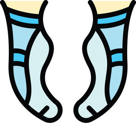 Ballet slippers icon. Outline ballet slippers vector icon for web design isolated on white background color flat © ylivdesign