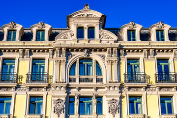 Naklejka premium Colonial architectural features in Oviedo, Asturias, Portugal
