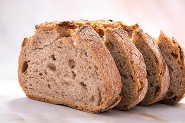 Closeup of delicious homemade bread served on a table