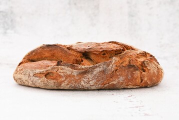 Closeup of delicious homemade bread served on a table