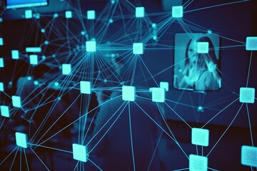 Fototapeta premium Abstract Background Data Connection Cyber Security, AI Generative