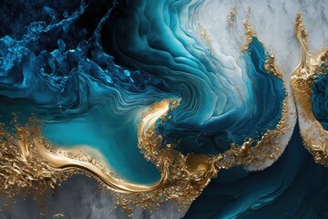 Fototapeta premium Conceptual modern ocean art. Generative AI.