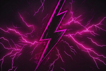 Neon pink lightning bolt logo/emblem, aspect ratio 3:2