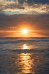 Beautiful view of ocean water during sunset