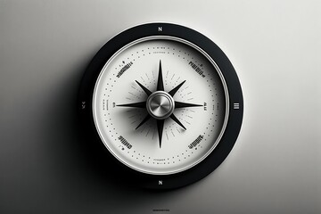 Obraz na płótnie Canvas Compass on grey background. Generative AI.