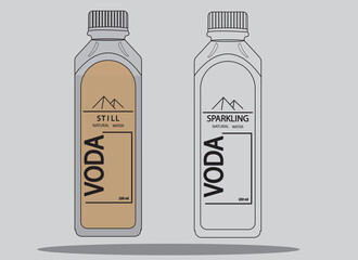 voda relax,water and bottle of water. Colorful set of fruit soda water and bottle of water. Bottle set vector