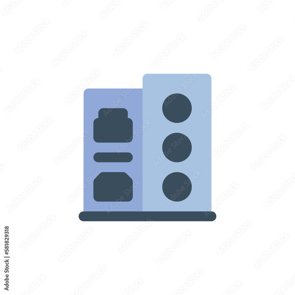 Poster input output port vector icon. computer component icon flat style. perfect use for logo, presentatio