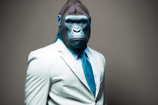 The gorilla in a business suit: a powerful and intelligent leader. Generative AI