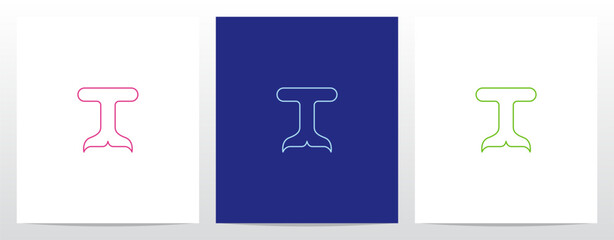 Outlines Fish Tail On Letter Logo Design T