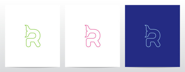 Outlines Fish Tail On Letter Logo Design R