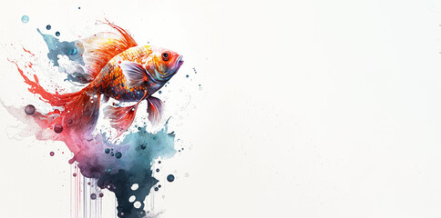 Creative Photo of Beautiful Watercolor Fish realistic AI Generative Illustration 
