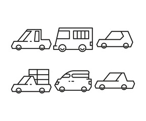 car and transportation icons set vector illustration