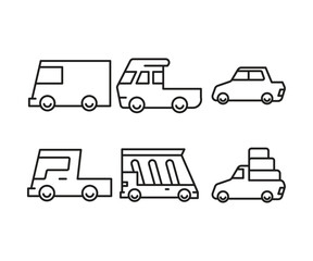 car and transportation icons set vector illustration