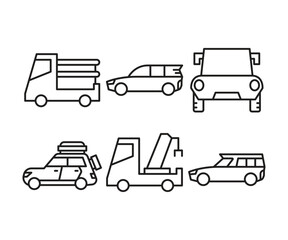 car line icons set vector illustration