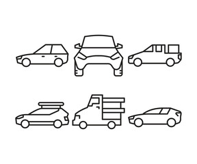 car line icons set vector illustration