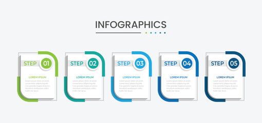 Vector Infographic label design template 5 options or steps.
