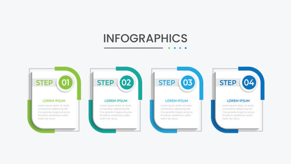 Vector Infographic label design template 4 options or steps.