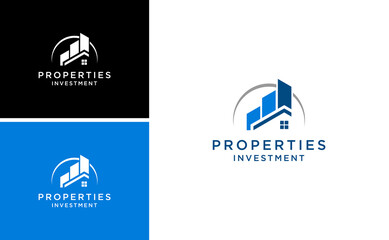 property group investment logo.mortgage home logo design template