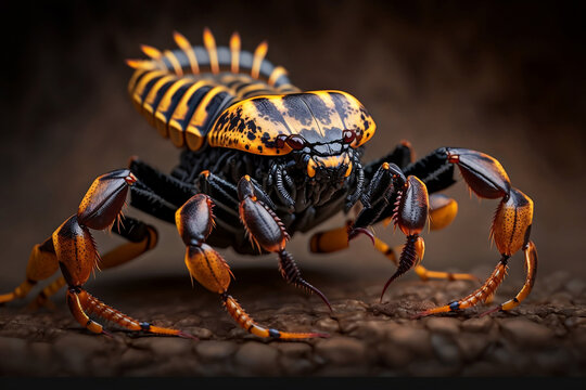 Close-up of a scorpion, generative ai