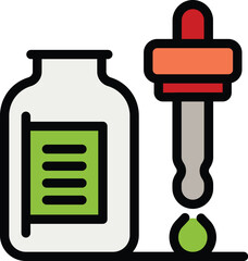 Liquid vitamin icon. Outline liquid vitamin vector icon for web design isolated on white background color flat