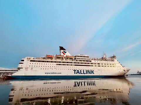 Tallinn, Estonia, March 2023: Passenger ferry Tallink Silja Line "Isabelle" in the port of Tallinn