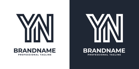 Simple YN Monogram Logo, suitable for any business with YN or NY initial. - obrazy, fototapety, plakaty