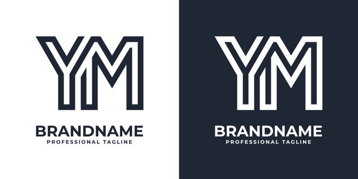 Simple YM Monogram Logo, suitable for any business with YM or MY initial.