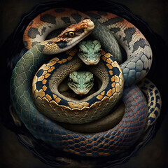 Obraz premium close up of a snake trio