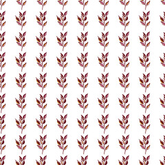 Seamless pattern branches with leaves. Organic background.