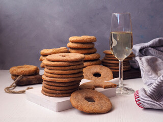 Traditional spanish pastries, Shortbread rings with sherry