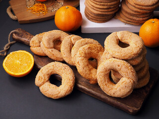 Traditional spanish pastries - Shortbread cookies with oranges