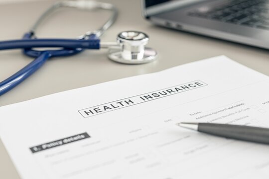 Health Insurance form on doctor desk