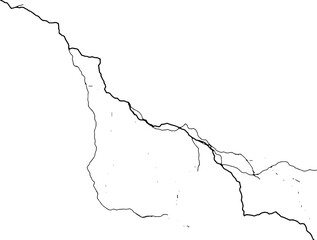 Rustic cracked texture with many cracks and scratches. Abstract background. PNG graphic illustration with transparent background.