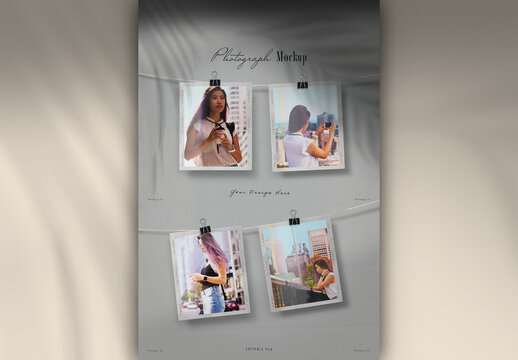 Hanging Photo Mockup