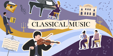 Classical Music Flat Collage