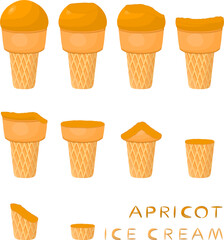 Big set various sweet tasty natural ice cream