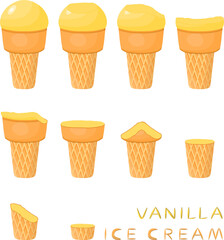 Big set various sweet tasty natural ice cream