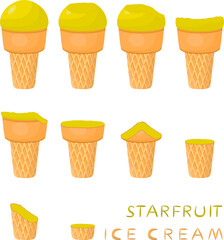 Big set various sweet tasty natural ice cream