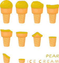 Big set various sweet tasty natural ice cream